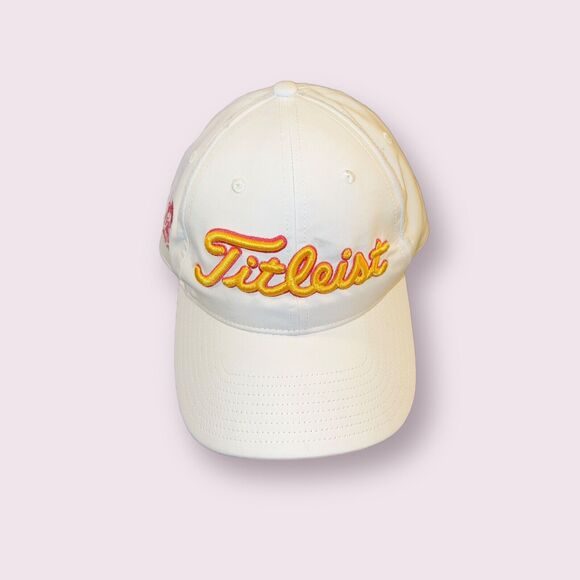 Titleist White Yellow Golf Hat Bay Oaks Presidents Cup Strapback - Picture 1 of 6